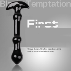 Erotic mini crystal phallus black female G-spot stimulation backyard temptation anal plug masturbation device