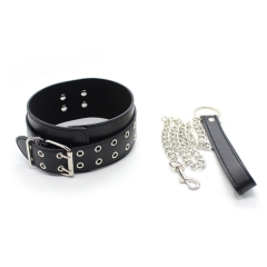 Double needle buckle leather collar neck collar with bound toy manufacturers selling sex toys chain lock