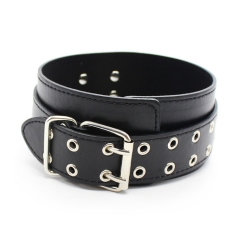 Double needle buckle leather collar neck collar with bound toy manufacturers selling sex toys chain lock
