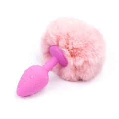 The hair ball tail backyard silicone anal plug adult sex supplies and offbeat flirting with rubber anal masturbation