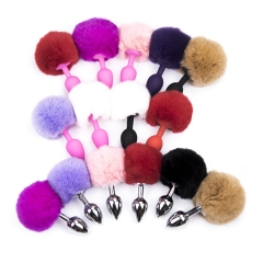 The hair ball tail backyard silicone anal plug adult sex supplies and offbeat flirting with rubber anal masturbation