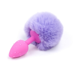 The hair ball tail backyard silicone anal plug adult sex supplies and offbeat flirting with rubber anal masturbation