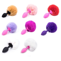 The hair ball tail backyard silicone anal plug adult sex supplies and offbeat flirting with rubber anal masturbation