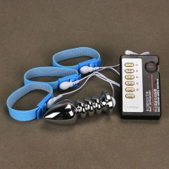 Adult game toy electric pulse physiotherapy massager anal masturbation orgasm clogged penis ring combination