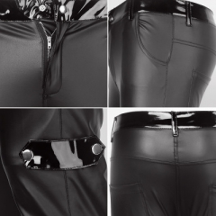 Motorcycle suit leather pants for men show dress tight pants
