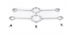 Heavy Duty Stainless Steel Lockable Straight Bar Neck Collar Wrist Restraint