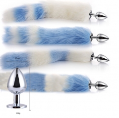 fox's tail is stuck in the anus of a metal artificial tail