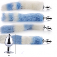 fox's tail is stuck in the anus of a metal artificial tail