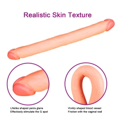 Double-headed soft silicone dildo, gay,18"