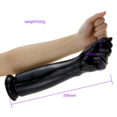 Hand phallus simulates penile oversize and super thick fist and palm sex with extra long features huge anal plug