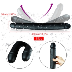 Double-headed soft silicone dildo, gay,18"