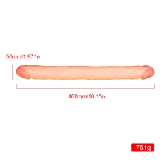 Double-headed soft silicone dildo, gay,18"