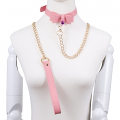 Leather SM bow collar