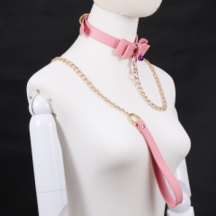 Leather SM bow collar