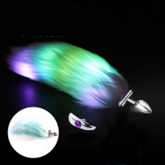 Luminous fox tail anal plug