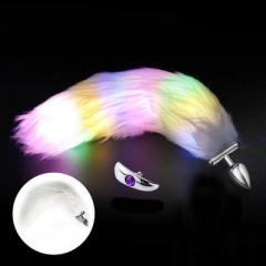 Luminous fox tail anal plug