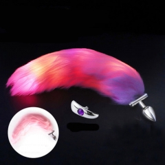 Luminous fox tail anal plug