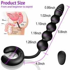 Sex toys Shared by men and women, black ring, rear court, latched bead, anal plug, locking ring