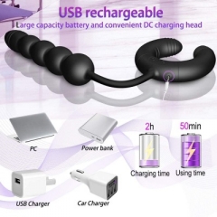 Sex toys Shared by men and women, black ring, rear court, latched bead, anal plug, locking ring