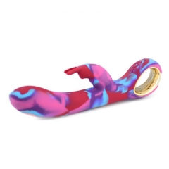 Silicone rainbow vibrator female variable frequency heating massage stick