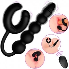 Sex toys Shared by men and women, black ring, rear court, latched bead, anal plug, locking ring