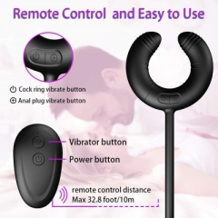 Sex toys Shared by men and women, black ring, rear court, latched bead, anal plug, locking ring