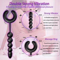 Sex toys Shared by men and women, black ring, rear court, latched bead, anal plug, locking ring