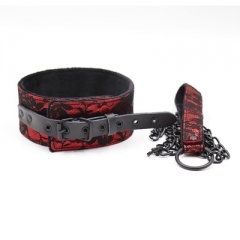 Genuine Leather Bondage Sex Toys For Male Bondage Collar BDSM Collar with Chain Fetish Slave Sex Toys Bondage Neck Collar Adult