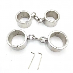 4cm high exquisite stainless steel handcuffs adult fun toy handcuffs