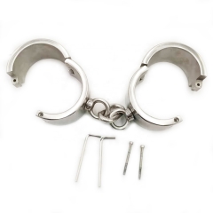 4cm high exquisite stainless steel handcuffs adult fun toy handcuffs