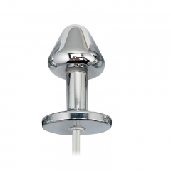 Electro Shock Vaginal Butt Plug Metal Steel T Handle Anal Plug Beads Prostate Electrical Stimulation G spot Medical Sex Toy
