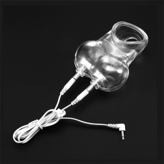 Electro Shock BDSM Sex Scrotum Sleeve Sex Toy Male Penis Delay Electrical Stimulator Clear Black