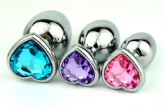 Le hade stainless steel heart-shaped anal plug new silver trumpet LHDSM-011