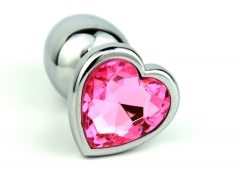 Le hade stainless steel heart-shaped anal plug new silver trumpet LHDSM-011