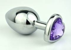 Le hade stainless steel heart-shaped anal plug new silver trumpet LHDSM-011