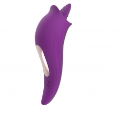 Tongue licking vibrator clitoris stimulation of female cunnilingus