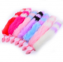 Adult supplies offbeat anal plug anal toys toys silicone silicone fox's tail anal plug 4 color silicone trumpet