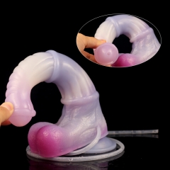 Water spray simulates phallus liquid silicone jellyfish color dildo