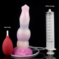 Water spray simulates phallus liquid silicone jellyfish color dildo