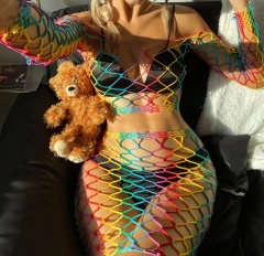 Rainbow small mesh mesh fishing net clothing net leggings clothing net