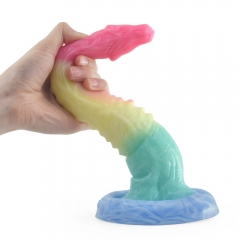 Female anal plug colorful silicone phallus Serpentine