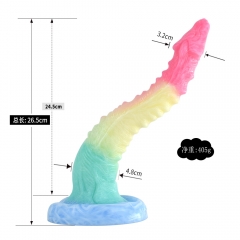 Female anal plug colorful silicone phallus Serpentine