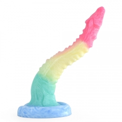 Female anal plug colorful silicone phallus Serpentine