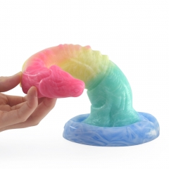 Female anal plug colorful silicone phallus Serpentine