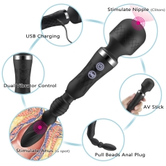 G-spot double head vibrator rear court anal plug