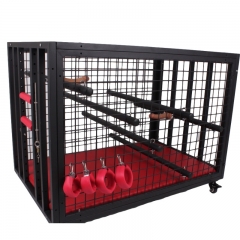 BDSM shackles K9 to form a dog crate
